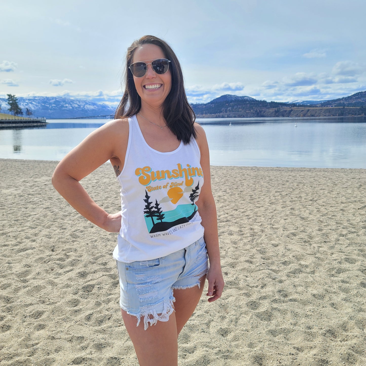 Sunshine State of Mind Tank- White