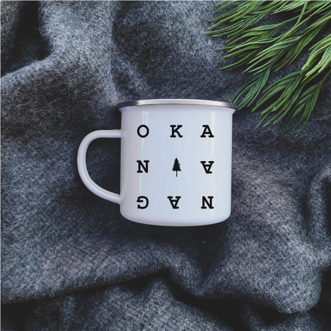 Camping Mug - Enamel Mug - Tin Mug Okanagan Chart Camp Mug