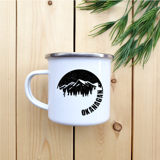 Camping Mug - Enamel Mug - Tin Mug Okanagan Moon Camp Mug