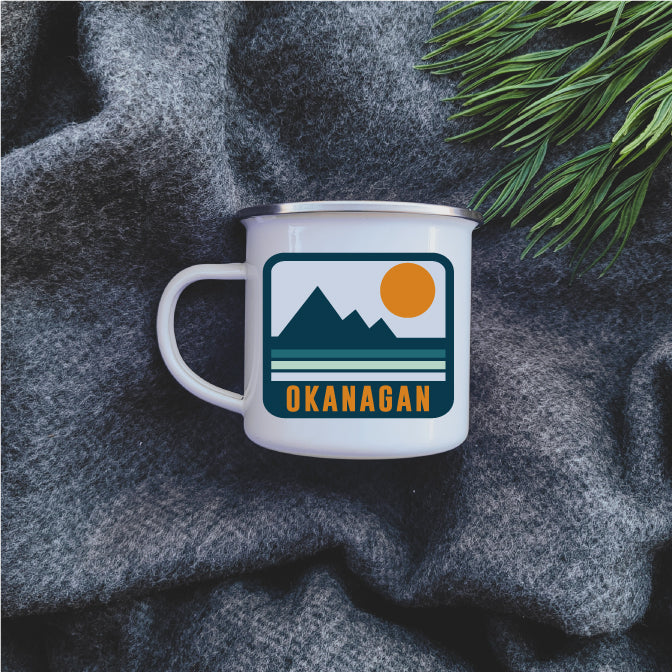 Camping Mug - Enamel Mug - Tin Mug Okanagan Rec Camp Mug