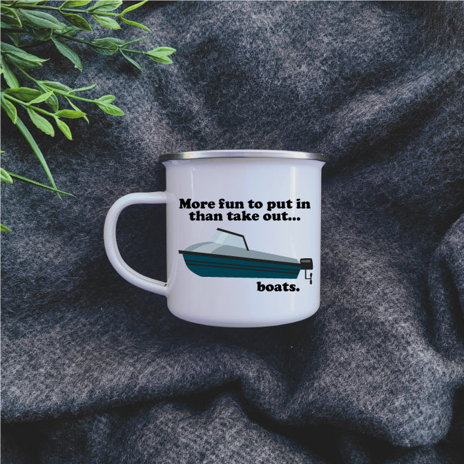 More fun to put in than take out... boats Camp Mug