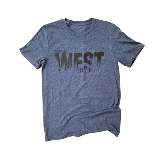 tshirt West Woods T-Shirt - Heather Navy Blue Republic West
