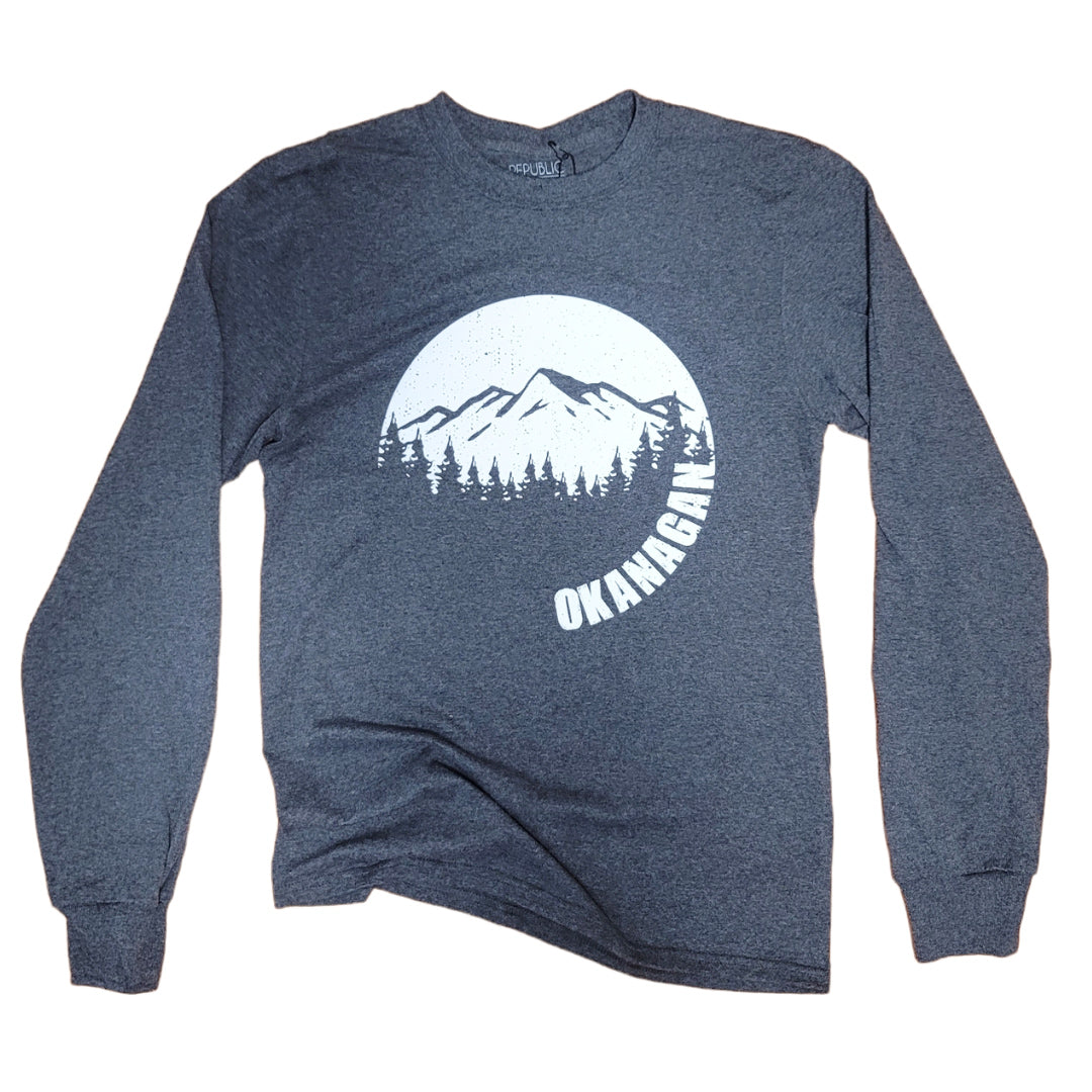 Okanagan Moon Long Sleeve T-Shirt - Charcoal