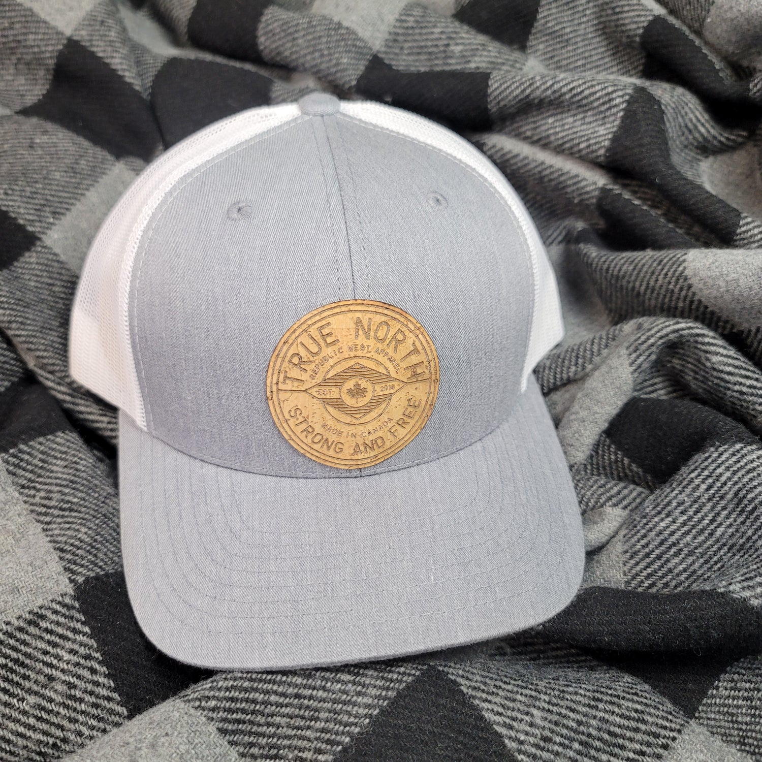 True North (Canada) Cork Patch Trucker Hat - Grey and White - Republic West