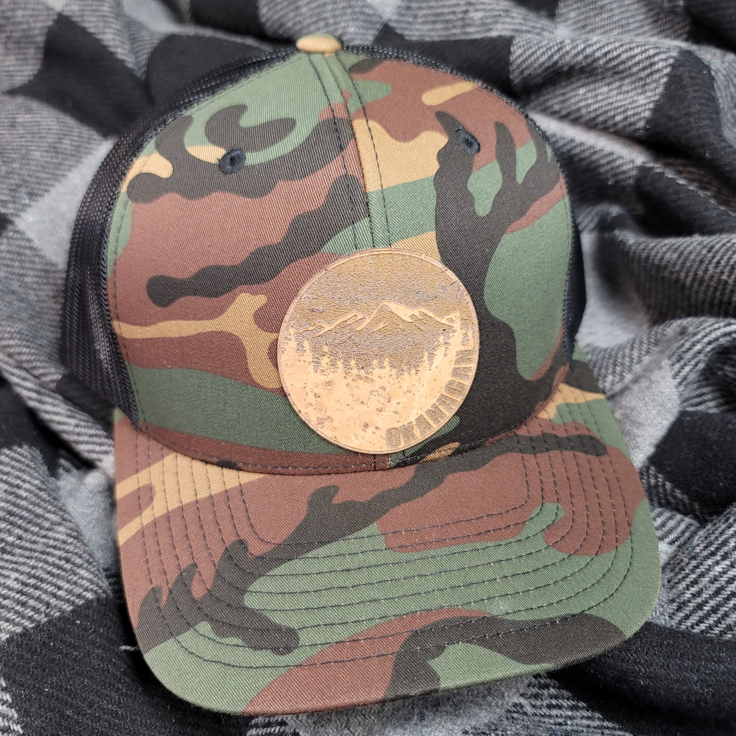 Okanagan Moon Cork Patch Camo Trucker Hat (Green Camo) - Republic West