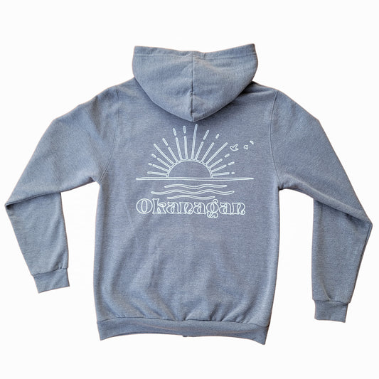 Sunny Okanagan Zip Up Hoodie - Grey