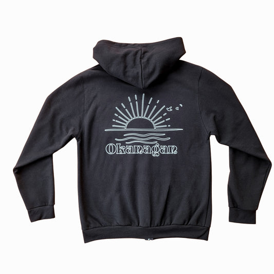 Sunny Okanagan Zip Up Hoodie - Black