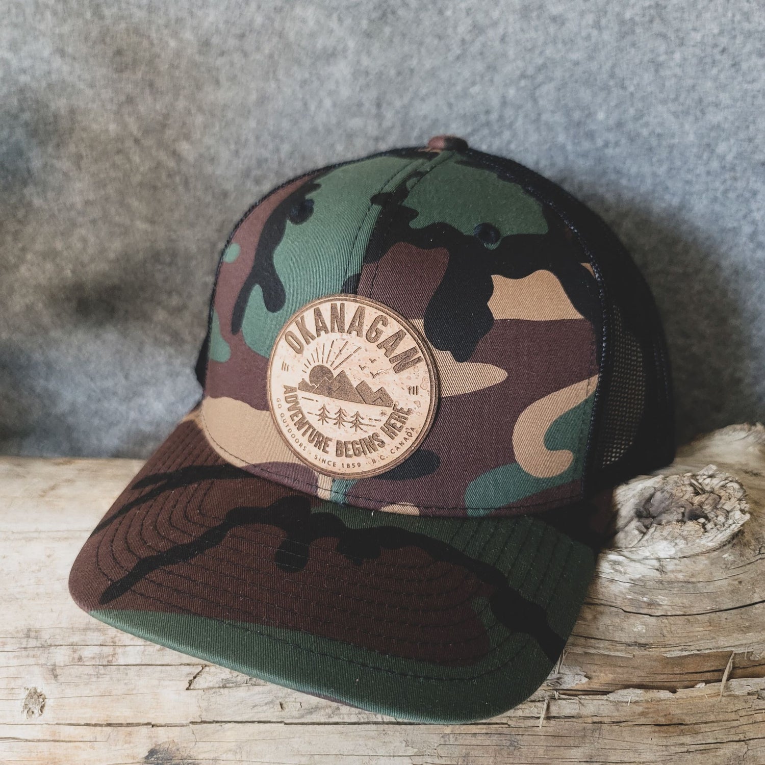 Okanagan Adventure Cork Patch Trucker Hat - Camo - Republic West