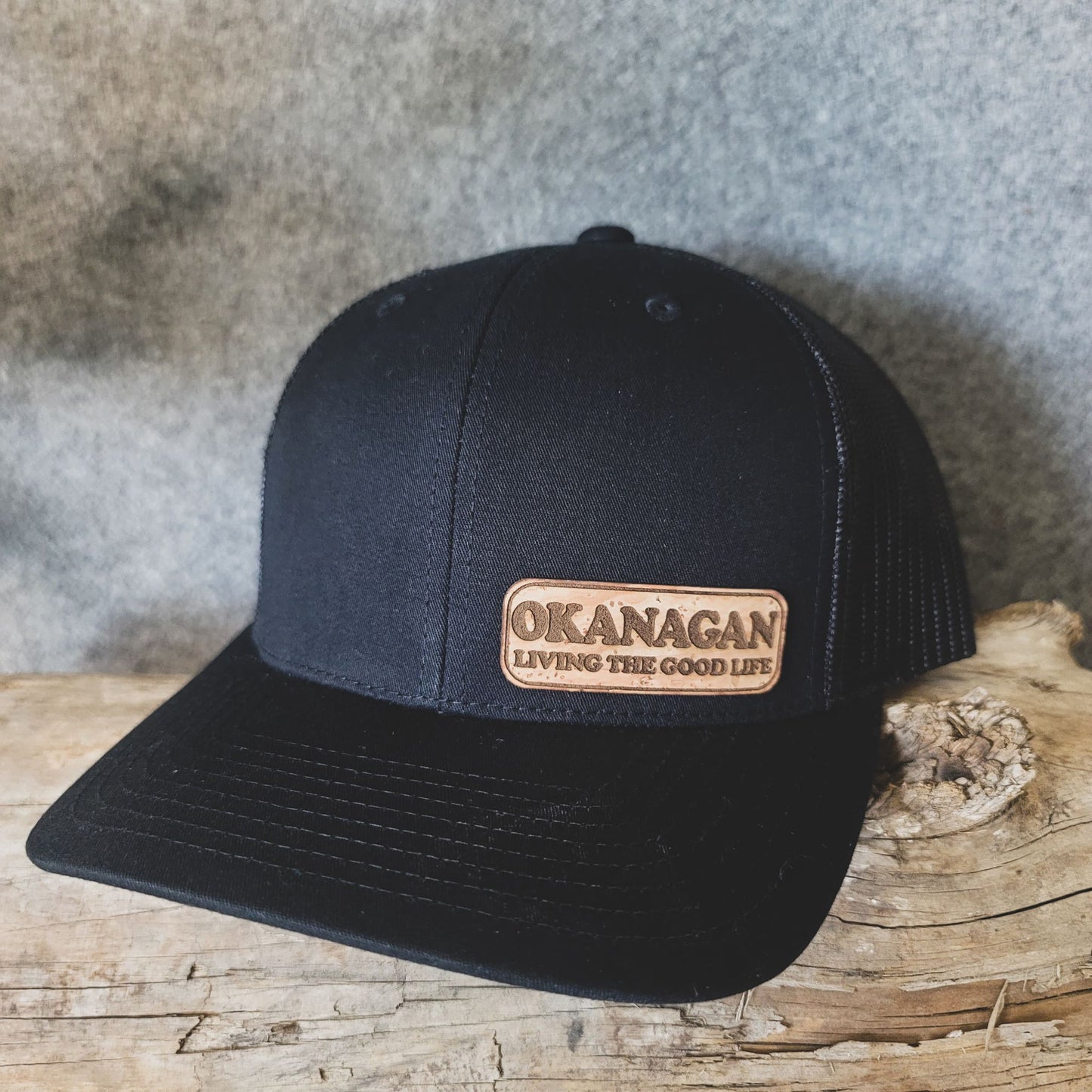 Okanagan Living the Good Life Cork Patch Trucker Hat - Black