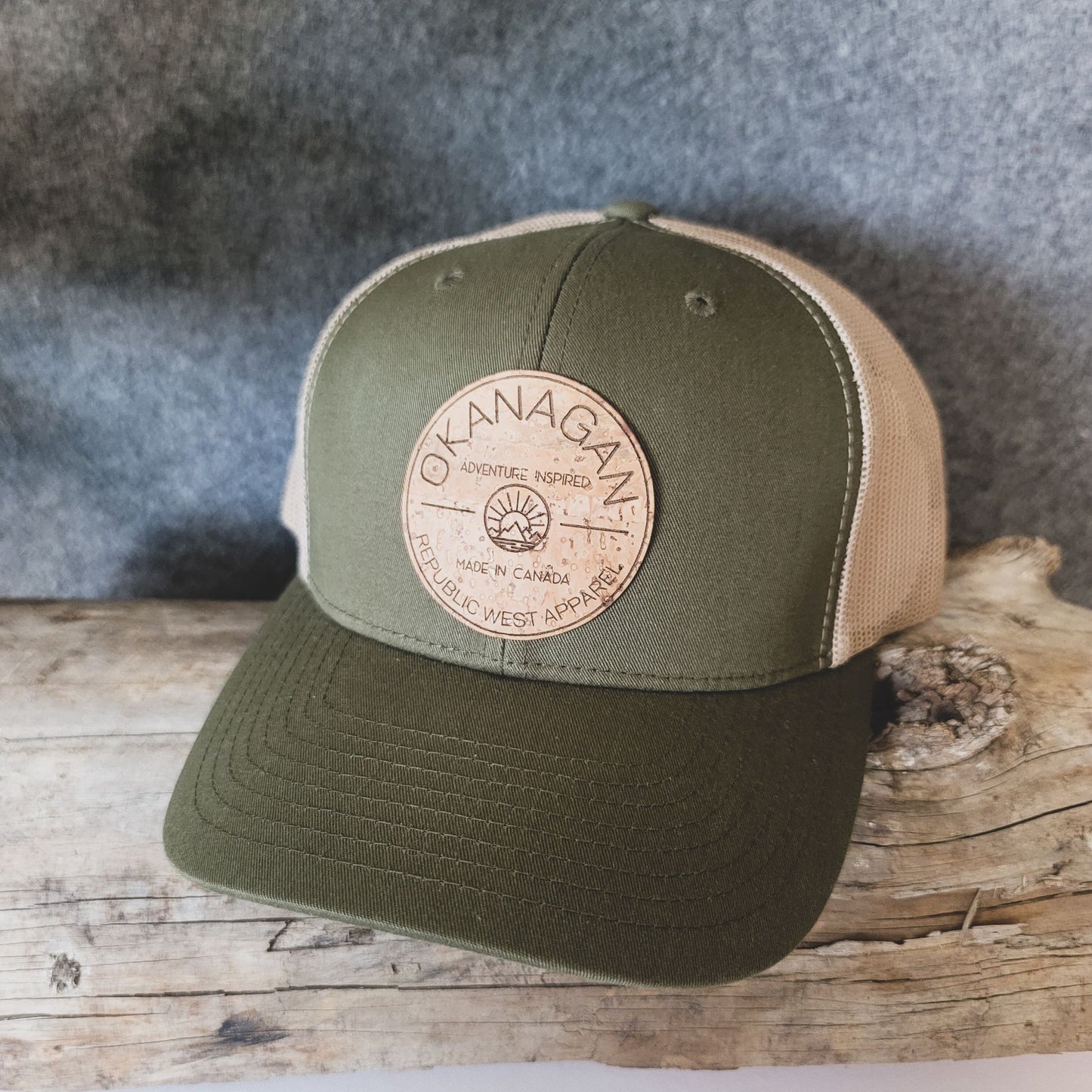 Okanagan Classic Cork Patch Trucker Hat - Khaki Green