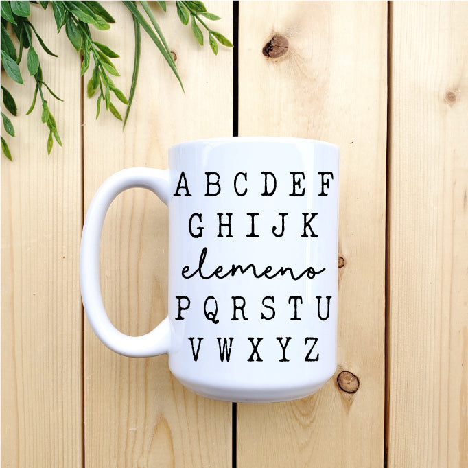 Ceramic Mug - Coffee Elemeno Alphabet Teacher Mug Republic 