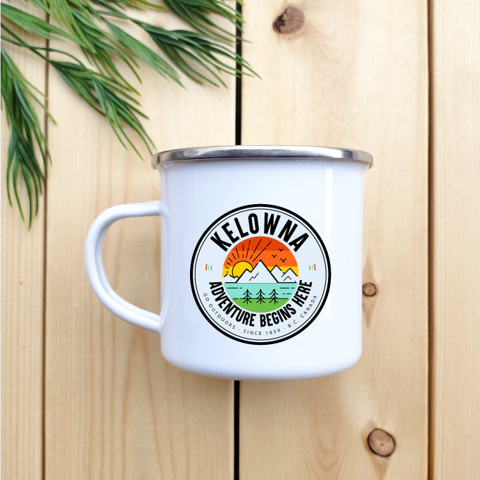 Camping Mug - Enamel Mug - Tin Mug Kelowna - Adventure 