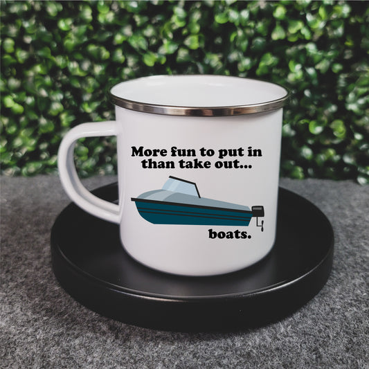 More fun to put in than take out... boats Camp Mug