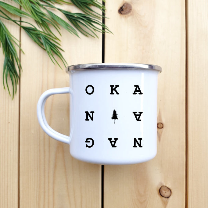 Camping Mug - Enamel Mug - Tin Mug Okanagan Chart Camp Mug 