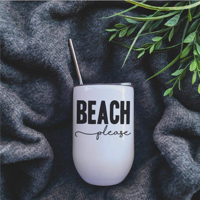 Beach Please Wine Tumbler Republic West