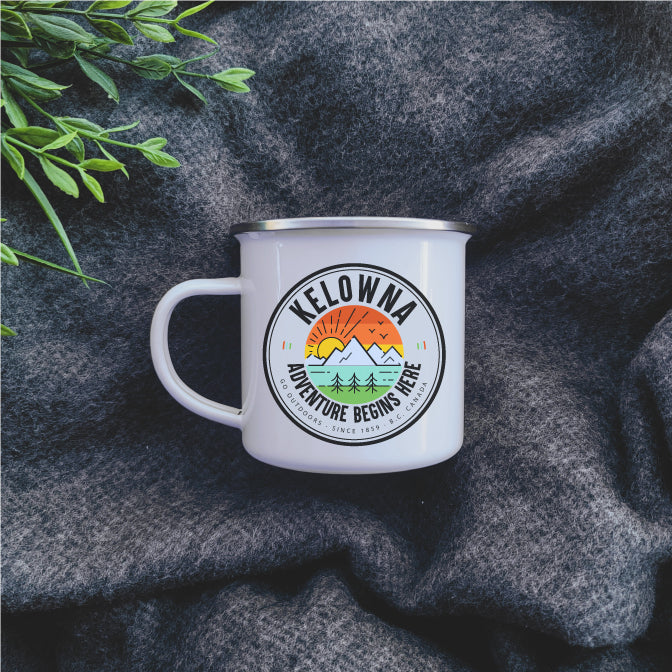 Camping Mug - Enamel Mug - Tin Mug Kelowna - Adventure 