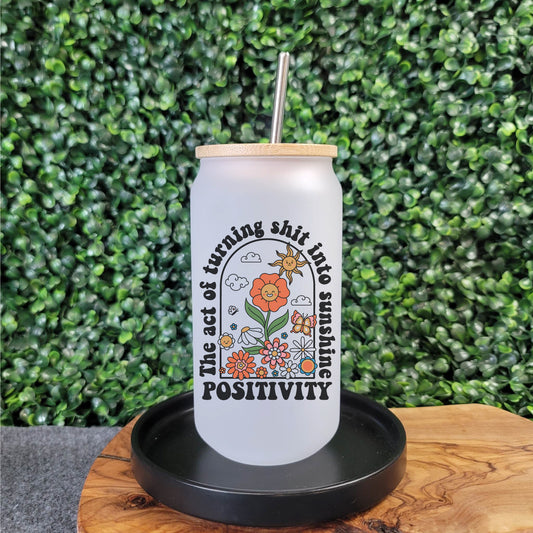 Positivity Beer Can Glass