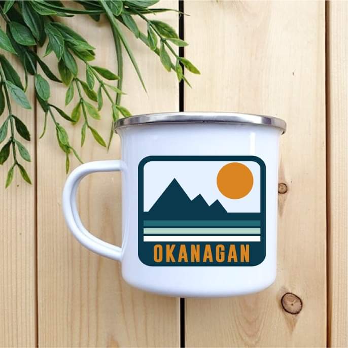 Camping Mug - Enamel Mug - Tin Mug Okanagan Rec Camp Mug 